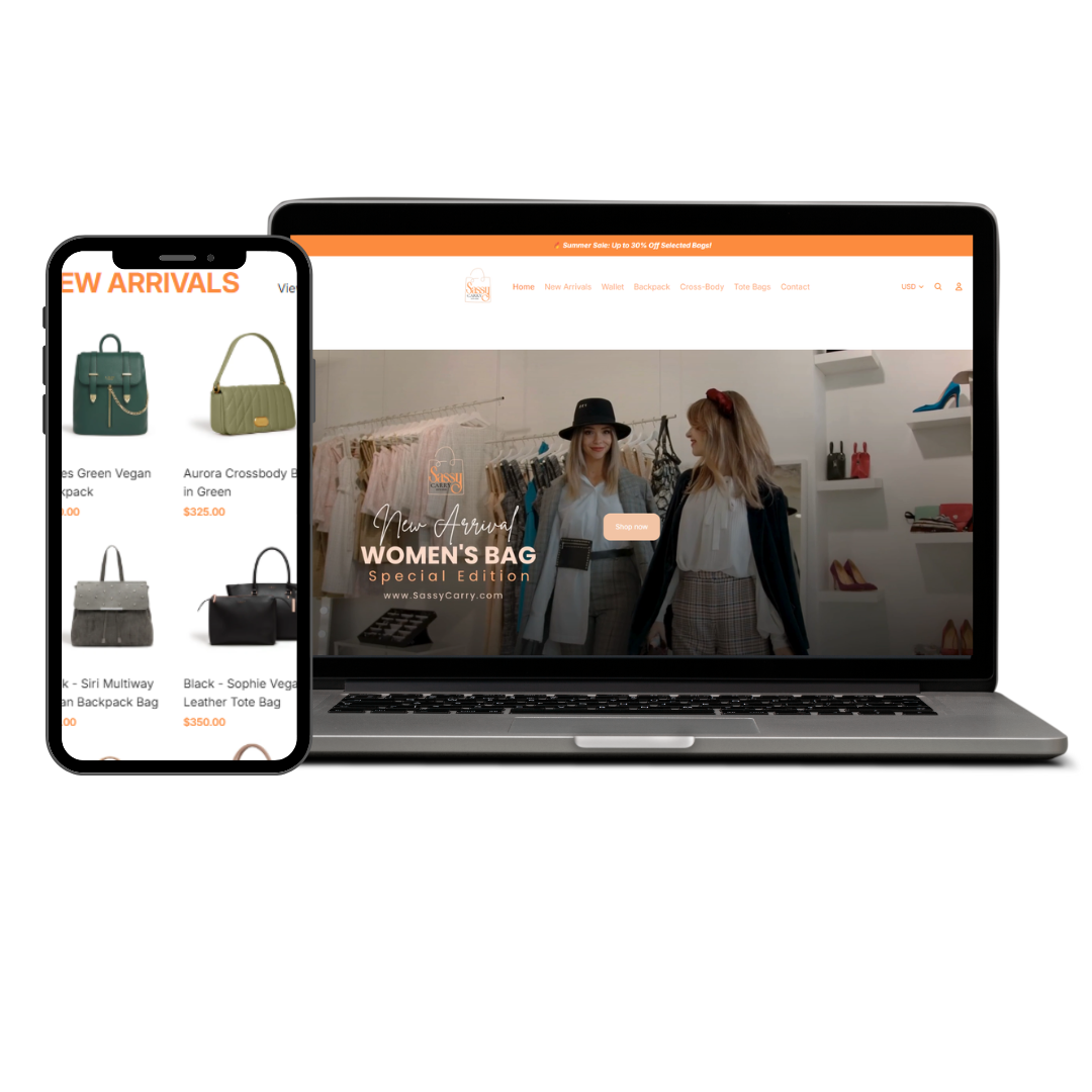 SassyCarry: Professional Handbags & Accessories Shopify Store